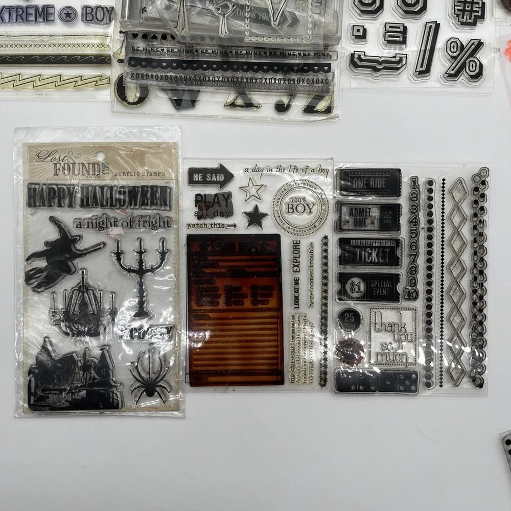 Clear Stamps Huge Mixed Lot Holiday Alphabet Numbers Scrapbooking Set